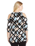 Plus Size Cold Shoulder Top, Print, 1X