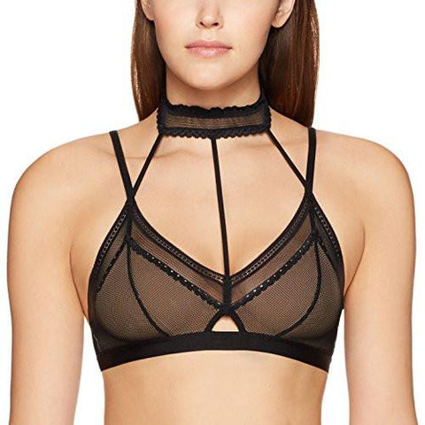 Bisou Lace Choker Bralet, Black, Medium