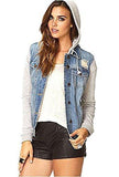 Holdwell Short Denim Jacket With Drawstring Hood Small Grey