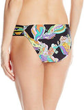 Sea Garden Shirred Side Hipster Bikini Bottom Black 10
