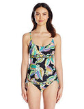 Sea Garden Over The Shoulder Tankini Black 4