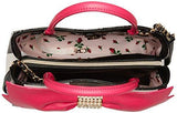Betsey Johnson Pearl Of A Girl Bow Satchel, Stripe Fuchsia