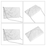 Jubileens Elegant Floral Lace Envelope Clutch Evening Prom Handbag Purse White