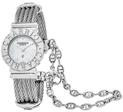 Charriol St Tropez Classic Motherofpearl Face Stainless Steel Bracelet Watch Swiss Watch 028Cc540326