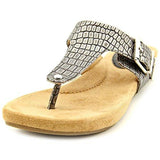 Ryanne Open Toe Casual Leather Slippers Pewter Size 55