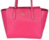 Gucci Small Leather Trademark Logo Swing Tote Blossom Pink