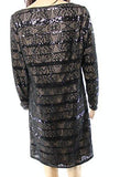 S Petite Sequined Lace Shift Dress Black 12P