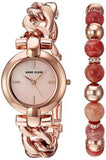 Rose Goldtone Bracelet Watch And Sunstone Beaded Bracelet