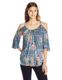Karen Kane Cold Shoulder Angel Top, Print, M