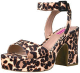 Betsey Johnson Claude Platform Dress Sandal, Leopard Velvet, 7 M Us
