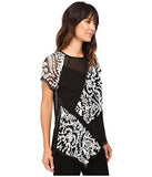 MultiLace Panel Top OffWhite/Black Shirt