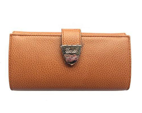Brown Leather Buckle Continental Wallet
