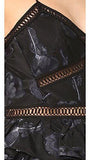 Strappy Floral Jacquard Dress, Black/Navy, 4