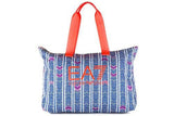 Nylon Handbag Shopping Bag Purse Train Graphic Blu