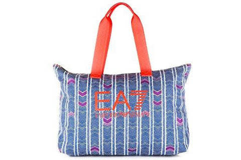 Nylon Handbag Shopping Bag Purse Train Graphic Blu