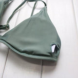 Mooskini 2 Piece Swimsuit Sexy Push Up Bikini Set Summer Cut Out Swimwear Mus Size 46 Green