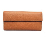 Brown Leather Buckle Continental Wallet