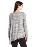 Asymmetrical Knit Top, Light Gray, M