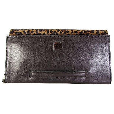 Kenneth Cole York Arch Place Clutch Nat Leopard Black One Size
