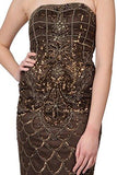 Enchanting Deco Embellished Strapless Long Gown Dress