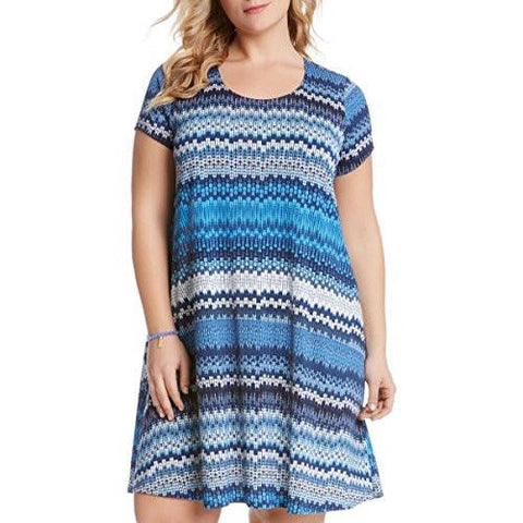 Plus Size Blue Mesa Maggie Trapeze Dress, Print, 1X