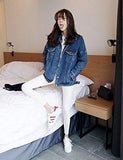 Fashion Juniors Long Sleeve Loose Cowboy Bf Denim Jacket Coat With Pockets