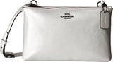 Leather Lyla Double Gusset Crossbody Silver Crossbody Bag