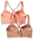Ellen Tracy Seamless Jacquard No Wire Bra, Peach Fizz/Sun Beige, 34D 2 Pack