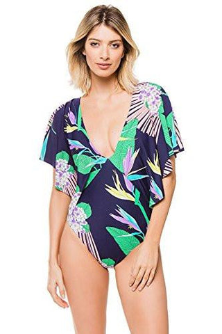 Midnight Paradise Flutter Sleeve One Piece Swimsuit Multi 10