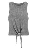 Sweatyrocks Crop Top Vest Ribbed Tank Top Grey Medium