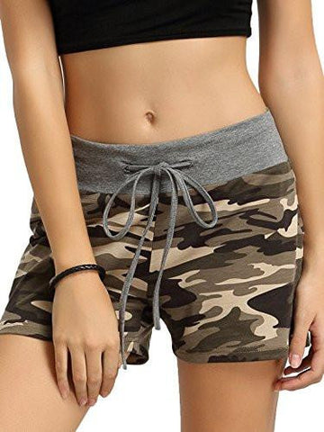 Sweatyrocks Camouflage Workout Yoga Shorts Pants Hot Shorts For Llarge