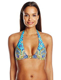 Corsica Sexy Bucklefront Halter Swimsuit Bikini Top Turquoise 10