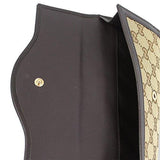 Sukey Interlocking G Beige Canvasbrown Leather Long Wallet 282426