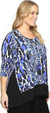 Plus Plus Size Contrast HighLow Top Bright Blue Blouse