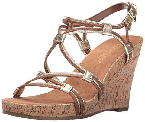 Real Plush Wedge Sandal Dark Tan Combo 105 M Us