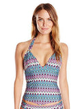 Kenneth Cole New York Go For The Gold Halter Tankini With Foam Cups Multi Medium