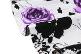 Creti Vintage Classy 1950 Floral Sleeveless Party Evening Picnic Spring Garden Dress Cocktail Dress Xl, Purple