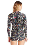 LongSleeve Rashguard, Black Mini Floral, Medium