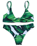 Mooskini Printed Leaf Bikini Set Swimsuit L Leaf1