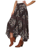 Free People Printed Paradise Asymmetrical Handkerchief Hem Skirt 6, Tea Combo