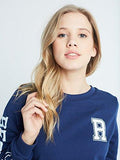 Varsity Player Crewneck Fleece Navy S Tops Sweatshirts Navy