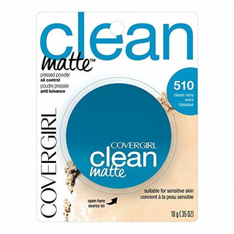 Clean Matte Pressed Powder Classic Ivory Warm 510 , .35 Oz