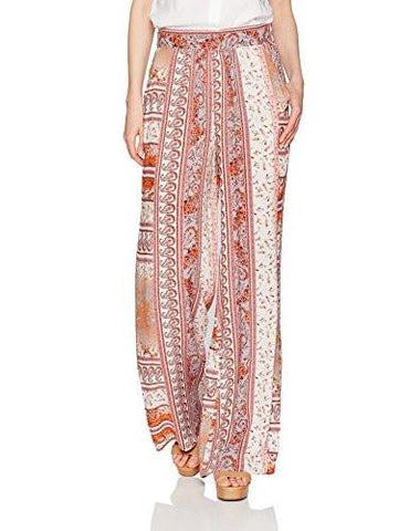 Eneration Printed Palazzo Pant Deep Red Small