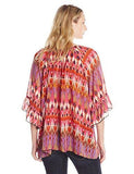 Rock 47 Ruffle Sleeve Chiffon Top, Fuchsia/Purple, XLarge