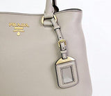 Prada 1Ba058 Grey Leather Shoulder Bag