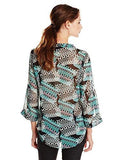 Rock 47 Three Quarter Sleeve Top, Black/Blue/Cream Multi, Small