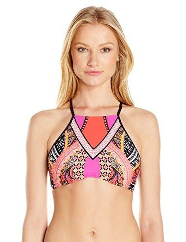 Kenneth Cole York Without Borders High Neck Bra Bikini Top With Xback Lip Medium