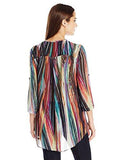 Modern Art Asymmetrical Hem Wrap Top, Print, Medium