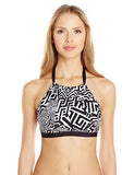Kenneth Cole New York Got The Beat Hineck Halter Bikini Bra Top Black Large