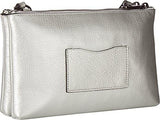 Leather Lyla Double Gusset Crossbody Silver Crossbody Bag